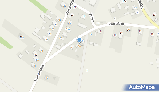 Gniewoszów, Zwoleńska, 7A, mapa Gniewoszów