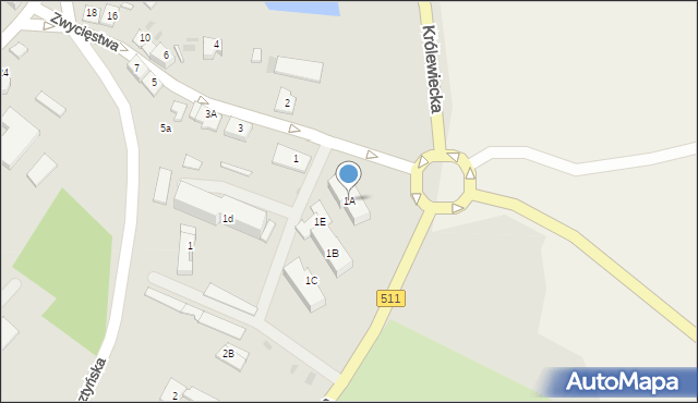 Górowo Iławeckie, Zwycięstwa, 1A, mapa Górowo Iławeckie