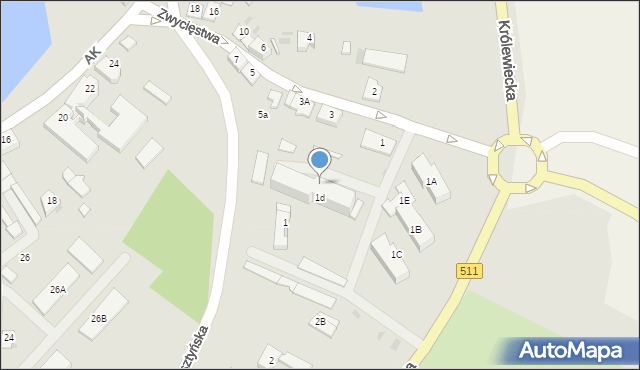 Górowo Iławeckie, Zwycięstwa, 1D, mapa Górowo Iławeckie