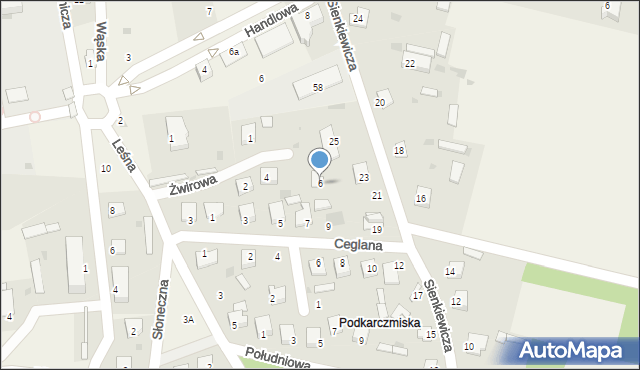 Huta-Dąbrowa, Żwirowa, 6, mapa Huta-Dąbrowa
