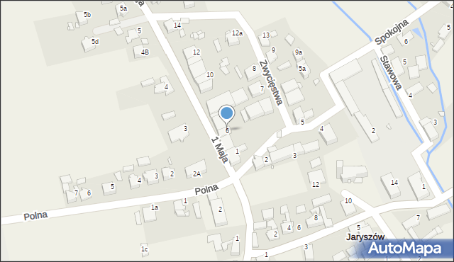 Jaryszów, Zwycięstwa, 6, mapa Jaryszów