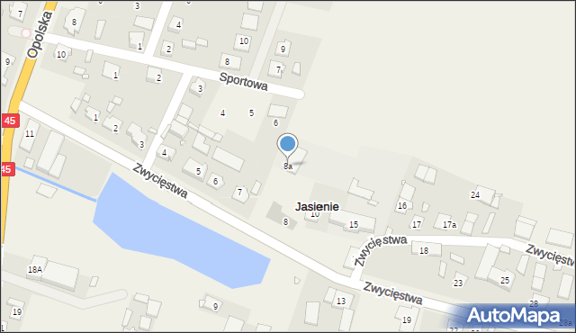 Jasienie, Zwycięstwa, 8a, mapa Jasienie