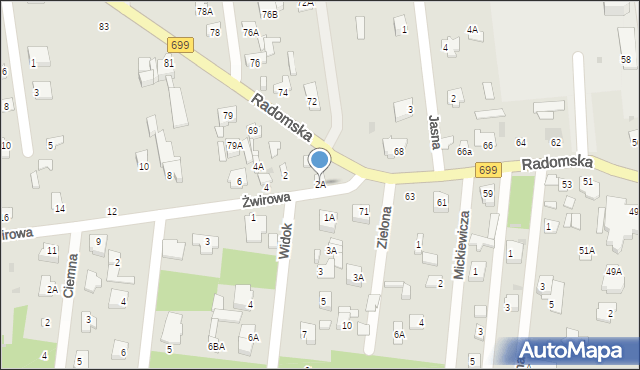 Jedlnia-Letnisko, Żwirowa, 2A, mapa Jedlnia-Letnisko