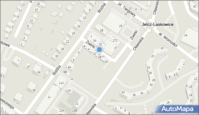 Jelcz-Laskowice, Żwirki Franciszka, kpt. pil., 14, mapa Jelcz-Laskowice