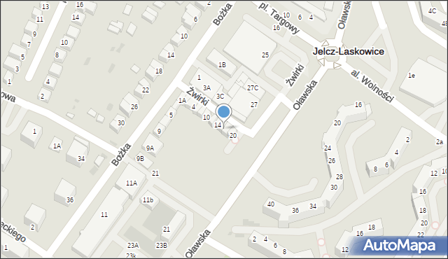 Jelcz-Laskowice, Żwirki Franciszka, kpt. pil., 16, mapa Jelcz-Laskowice