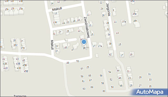 Katowice, Zwoźniakowej Renaty, 16, mapa Katowic