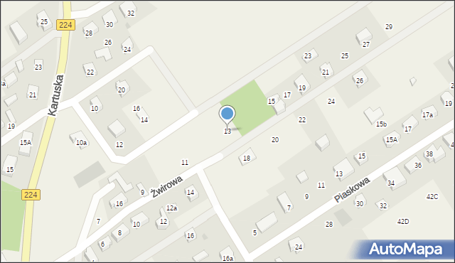 Kiełpino, Żwirowa, 13, mapa Kiełpino