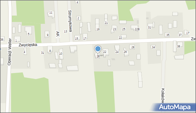 Kołaków, Zwycięska, 18, mapa Kołaków