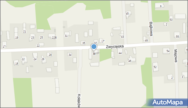 Kołaków, Zwycięska, 38, mapa Kołaków