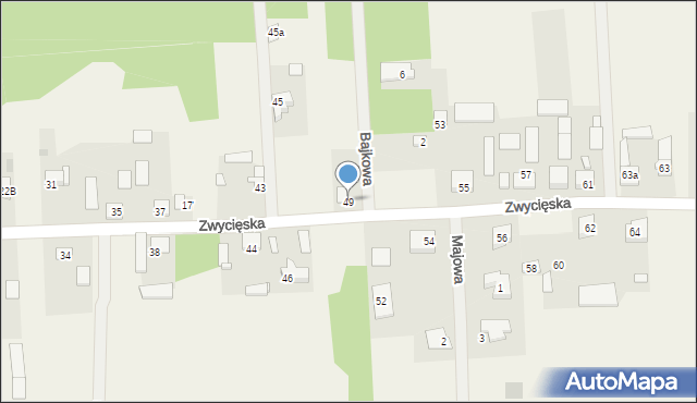 Kołaków, Zwycięska, 49, mapa Kołaków