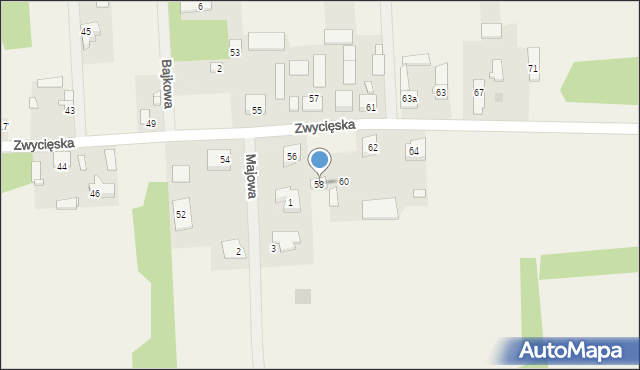 Kołaków, Zwycięska, 58, mapa Kołaków