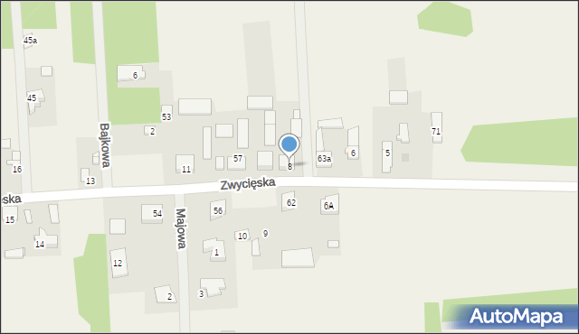 Kołaków, Zwycięska, 61, mapa Kołaków