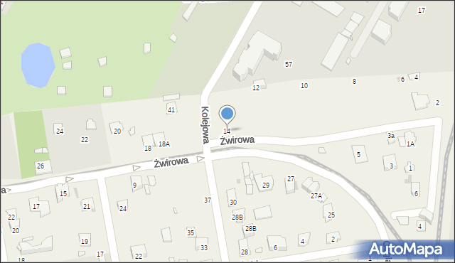 Komorów, Żwirowa, 14, mapa Komorów