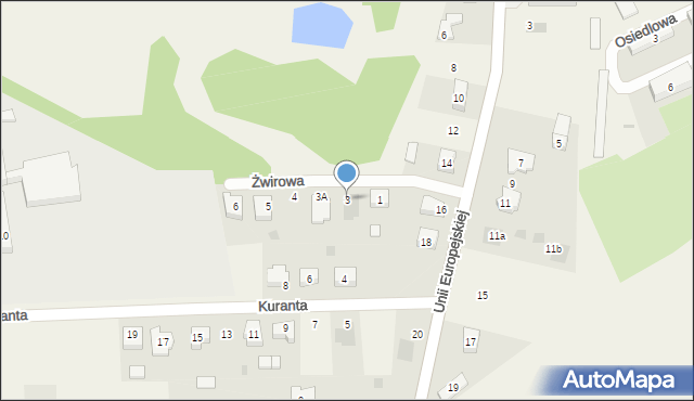 Kościelec, Żwirowa, 3, mapa Kościelec