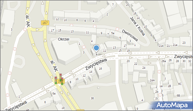 Koszalin, Zwycięstwa, 7, mapa Koszalina