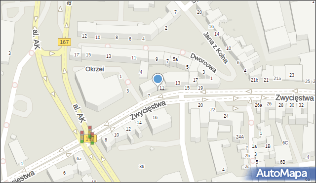 Koszalin, Zwycięstwa, 9, mapa Koszalina