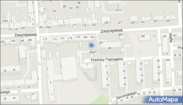 Koszalin, Zwycięstwa, 182A, mapa Koszalina