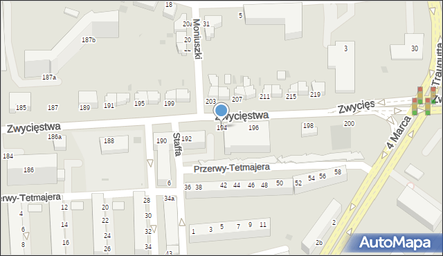 Koszalin, Zwycięstwa, 194, mapa Koszalina