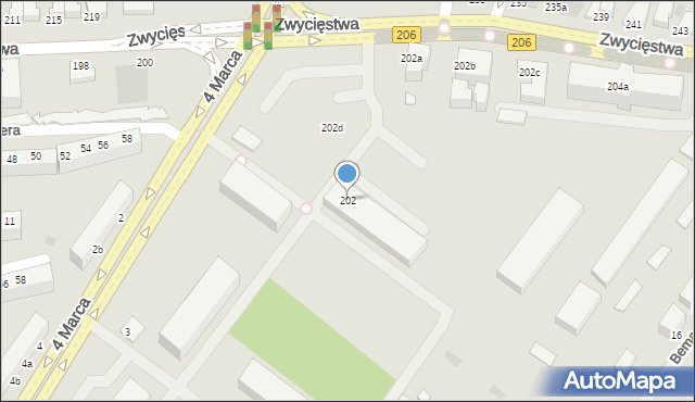 Koszalin, Zwycięstwa, 202, mapa Koszalina