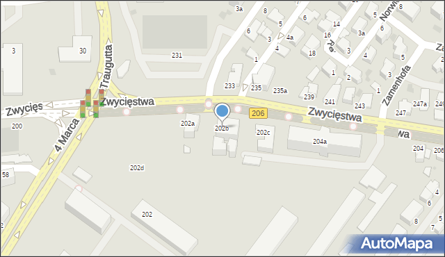 Koszalin, Zwycięstwa, 202b, mapa Koszalina
