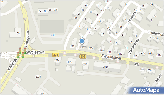 Koszalin, Zwycięstwa, 235, mapa Koszalina