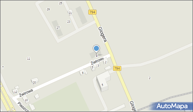 Kraków, Żwirowa, 4, mapa Krakowa