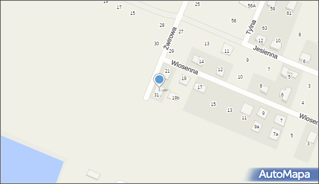 Krosno, Żwirowa, 31, mapa Krosna