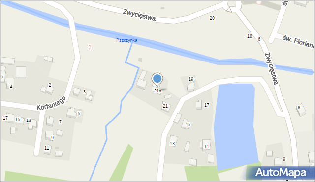 Krzyżowice, Zwycięstwa, 21a, mapa Krzyżowice