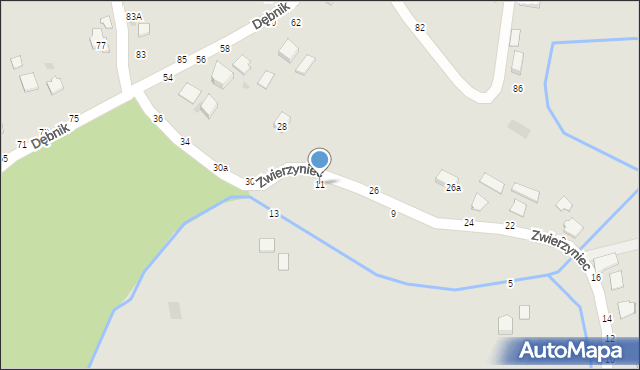 Łańcut, Zwierzyniec, 11, mapa Łańcut