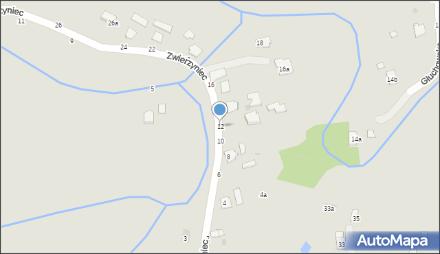 Łańcut, Zwierzyniec, 12, mapa Łańcut