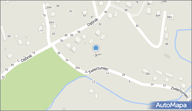 Łańcut, Zwierzyniec, 28, mapa Łańcut