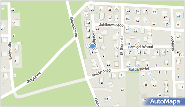 Łaskarzew, Zwycięstwa, 7, mapa Łaskarzew