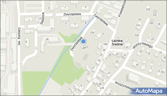 Łaziska Górne, Zwycięstwa, 11b, mapa Łaziska Górne