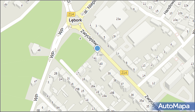 Lębork, Zwycięstwa, 41a, mapa Lębork