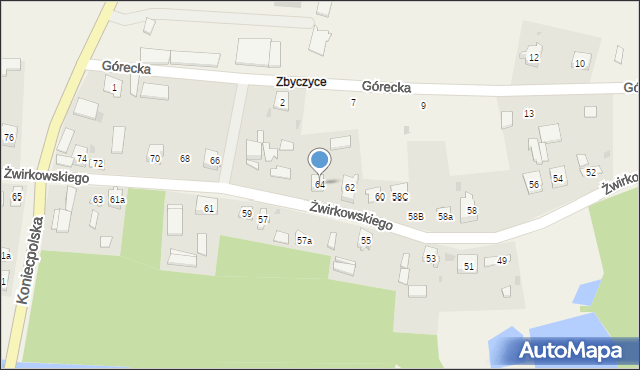 Lelów, Żwirkowskiego, 64, mapa Lelów