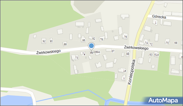 Lelów, Żwirkowskiego, 69, mapa Lelów