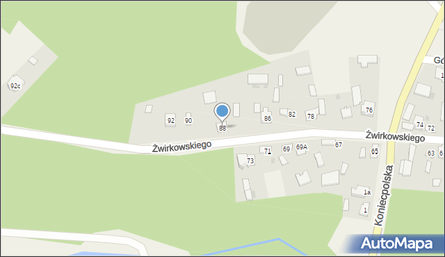 Lelów, Żwirkowskiego, 88, mapa Lelów