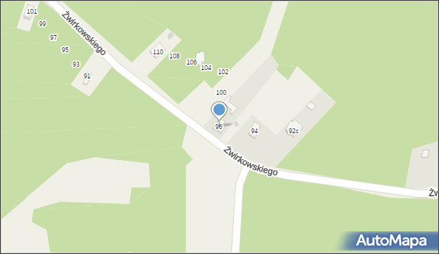 Lelów, Żwirkowskiego, 96, mapa Lelów