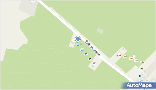 Lelów, Żwirkowskiego, 99, mapa Lelów