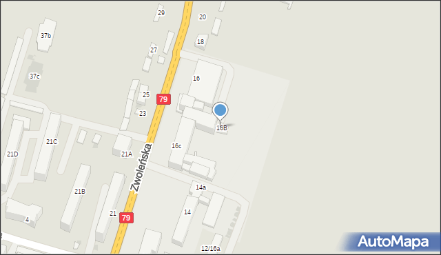 Lipsko, Zwoleńska, 16B, mapa Lipsko