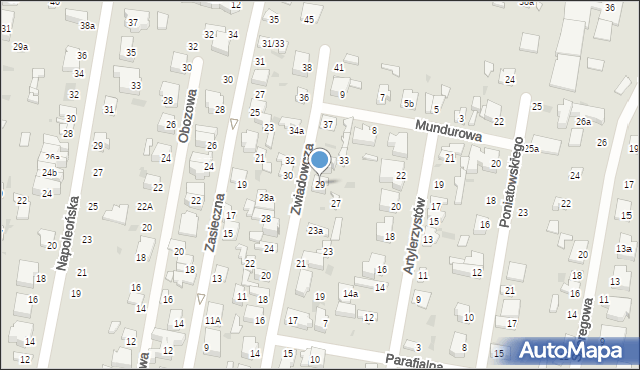 Łódź, Zwiadowcza, 29, mapa Łodzi