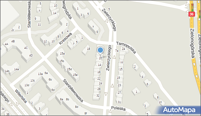 Lubin, Zwierzyckiego Józefa, prof., 10, mapa Lubin