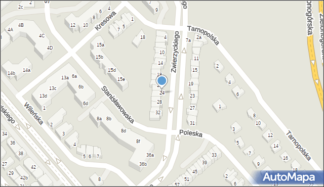 Lubin, Zwierzyckiego Józefa, prof., 24, mapa Lubin