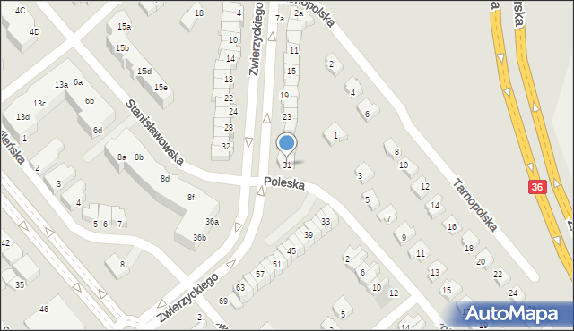 Lubin, Zwierzyckiego Józefa, prof., 31, mapa Lubin
