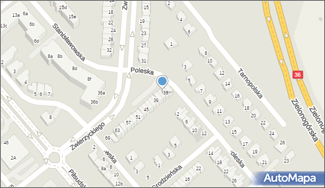 Lubin, Zwierzyckiego Józefa, prof., 35, mapa Lubin