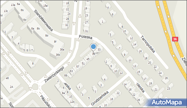 Lubin, Zwierzyckiego Józefa, prof., 39, mapa Lubin