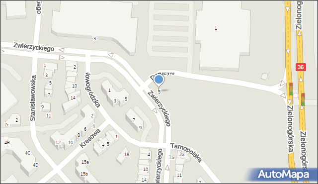 Lubin, Zwierzyckiego Józefa, prof., 5, mapa Lubin