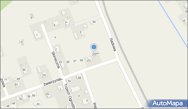 Łuczyce, Zwierzyniec, 103, mapa Łuczyce