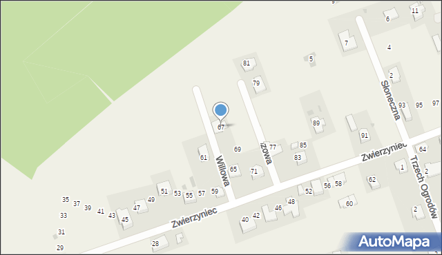 Łuczyce, Zwierzyniec, 67, mapa Łuczyce