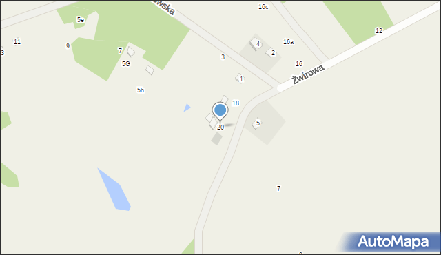 Michalin, Żwirowa, 20, mapa Michalin